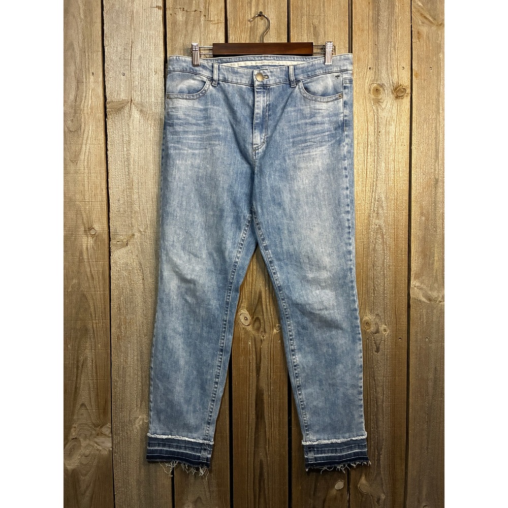 Marc Cain Sports Womens High Rise Skinny Jeans Light Wash Frayed Hem Size N6 38